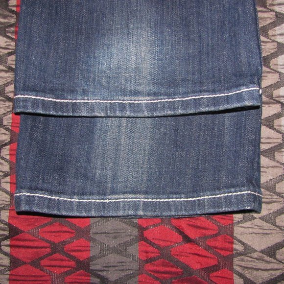 Miss Me Jeans Size 26 x 33 Easy Boot Low Rise Denim Studs chains sequins - Picture 10 of 12